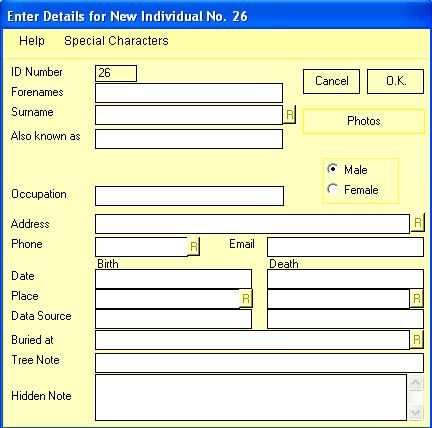Data Entry Form